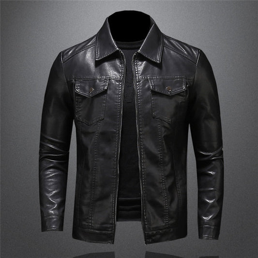Timeless Men's Rider Outdoor Versatile Sleek Leather Coat