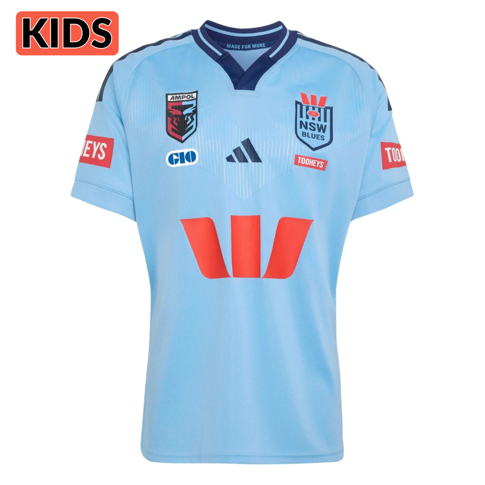Maillot domicile 2026 des New South Wales Blues Kids