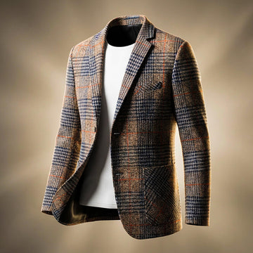 | Valentio Men’s Wool-Blend Houndstooth Blazer