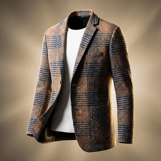 | Valentio Men’s Wool-Blend Houndstooth Blazer