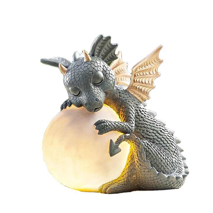 Dragon LED Night Light | Warm Glow Resin Table Lamp for Home Decor