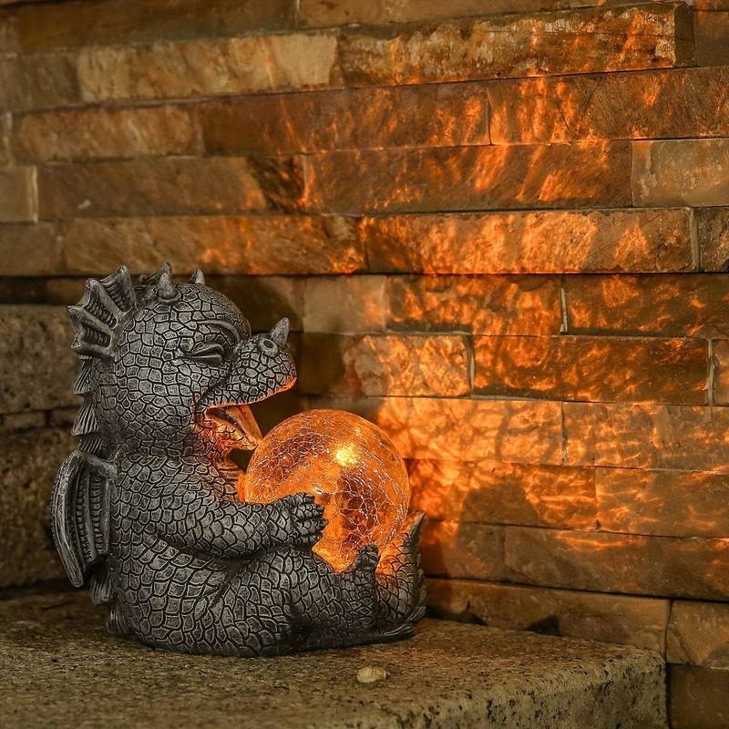 Dragon LED Night Light | Warm Glow Resin Table Lamp for Home Decor