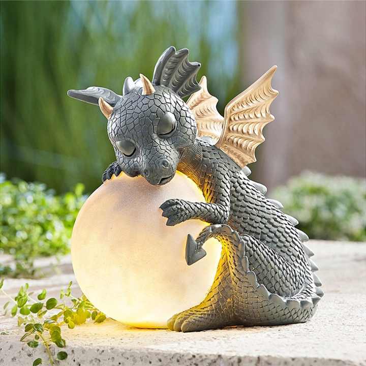 Dragon LED Night Light | Warm Glow Resin Table Lamp for Home Decor