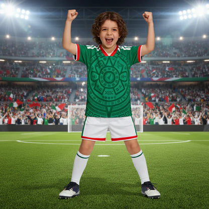 Mexiko Weltmeisterschaft Trikot 2026 Kinder Fußball Trikot Set