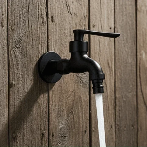 Matte Black Wall-Mounted Faucet – FlowCraft Tap for Kitchen, Bathroom & Outdoor Use