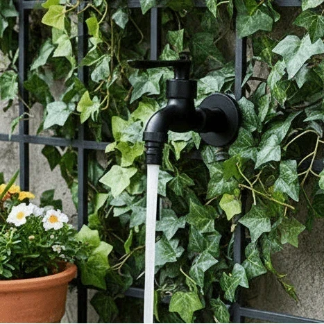 Matte Black Wall-Mounted Faucet – FlowCraft Tap for Kitchen, Bathroom & Outdoor Use
