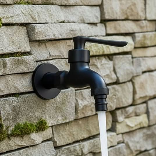 Matte Black Wall-Mounted Faucet – FlowCraft Tap for Kitchen, Bathroom & Outdoor Use
