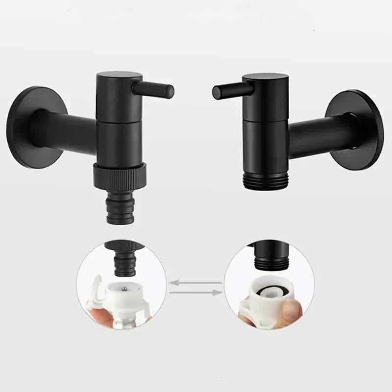 Matte Black Wall-Mounted Faucet – FlowCraft Tap for Kitchen, Bathroom & Outdoor Use