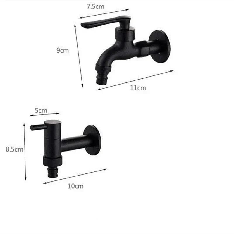 Matte Black Wall-Mounted Faucet – FlowCraft Tap for Kitchen, Bathroom & Outdoor Use