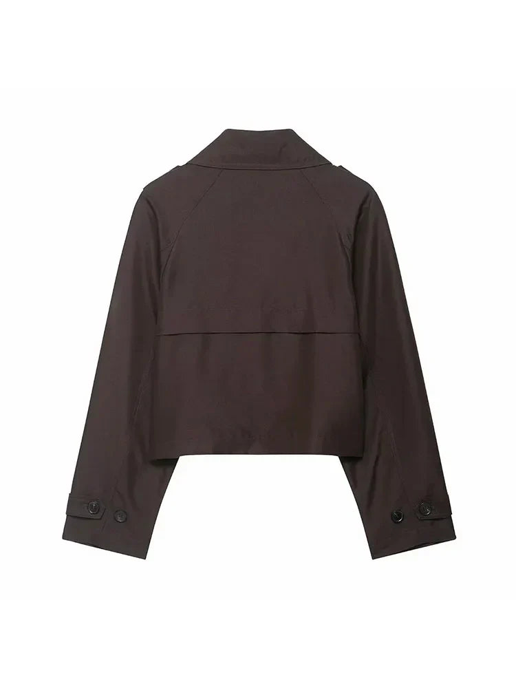 Women's Cropped Trench Coat | Double Breasted Timeless Design