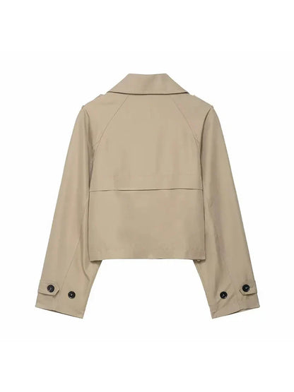 Women's Cropped Trench Coat | Double Breasted Timeless Design