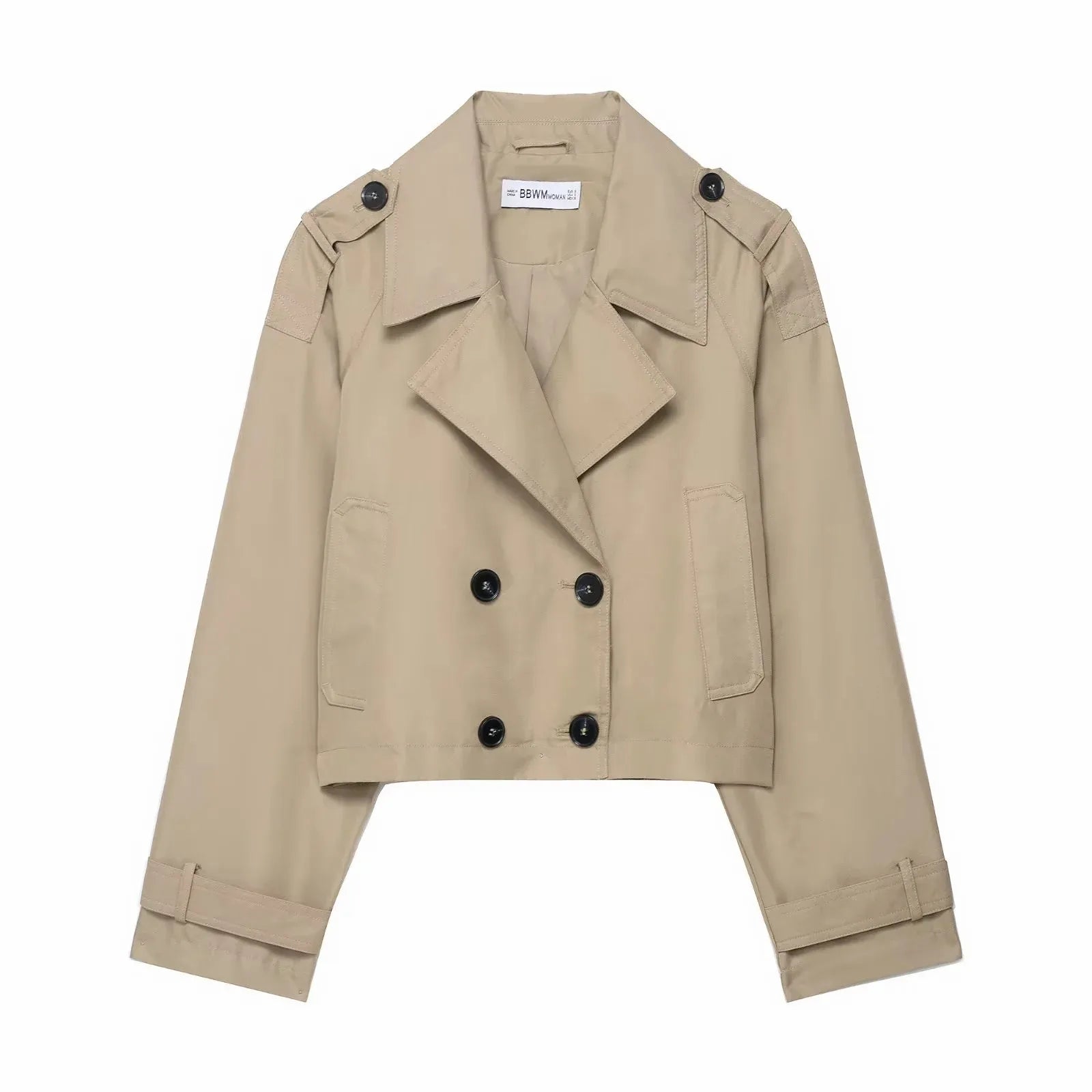 Women's Cropped Trench Coat | Double Breasted Timeless Design
