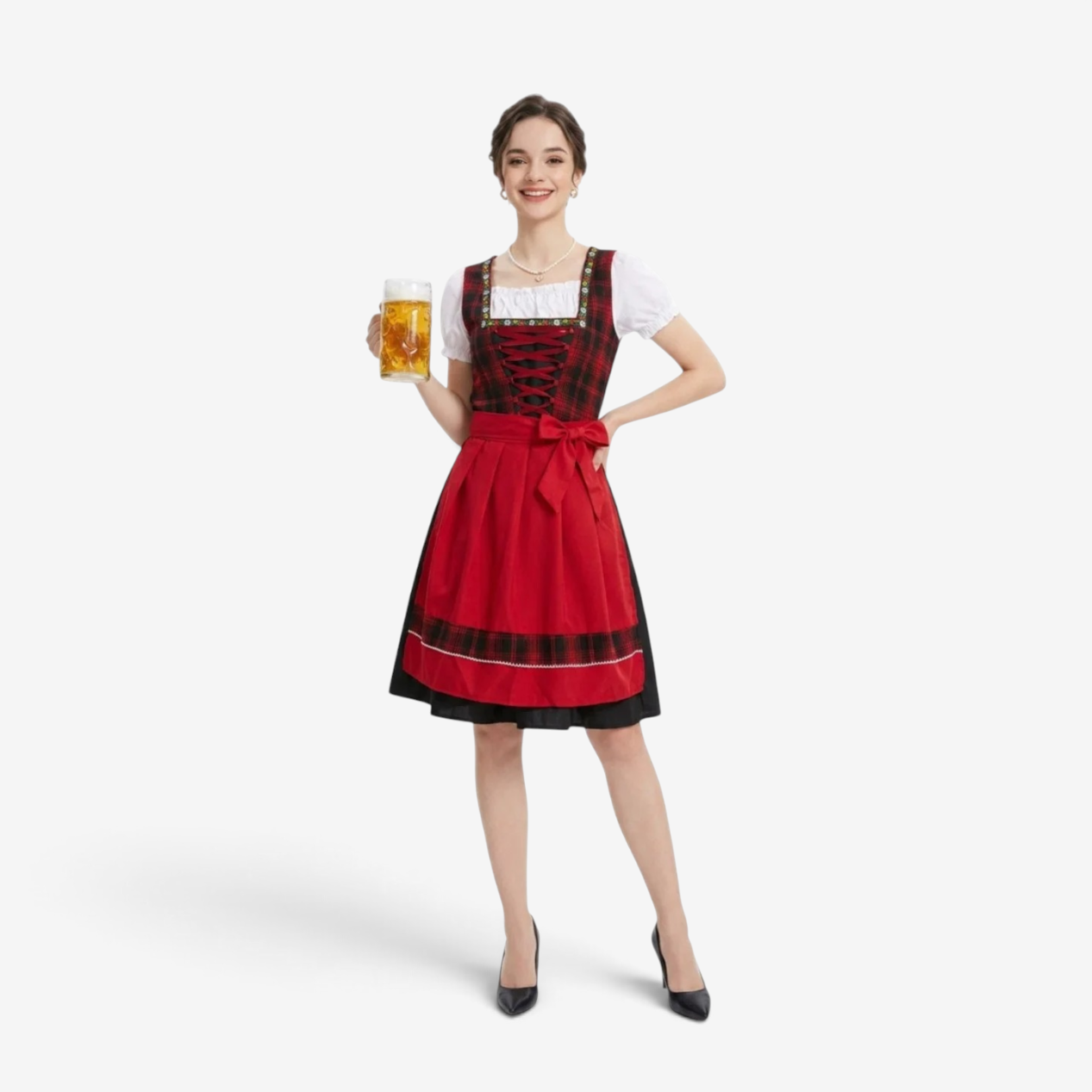 Traditional Dirndl Dress for Women with Lacing and A-Line