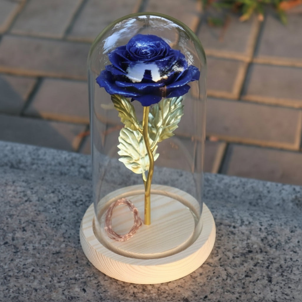 Eternal Rose Enclosed Flower Glass Refined Gift