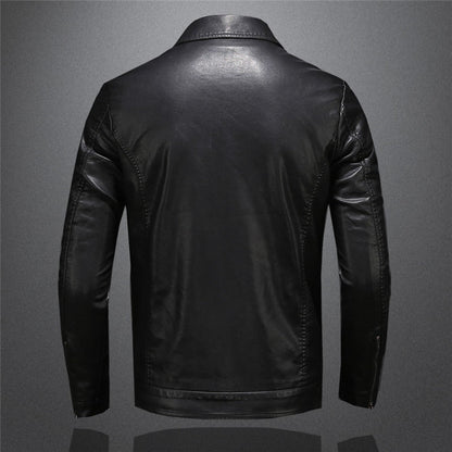 Timeless Men's Rider Outdoor Versatile Sleek Leather Coat