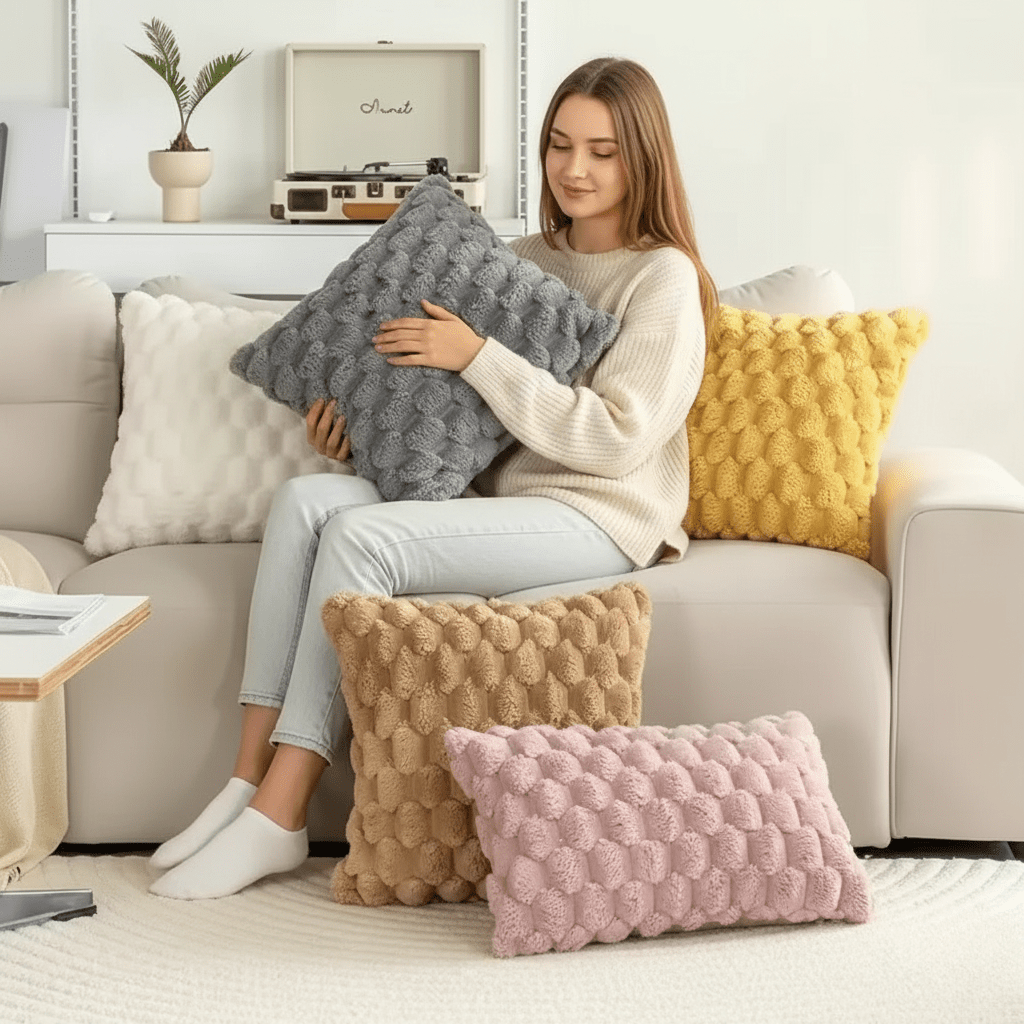 Textured Cushion Cover | Gentle 3D Cotton Blend