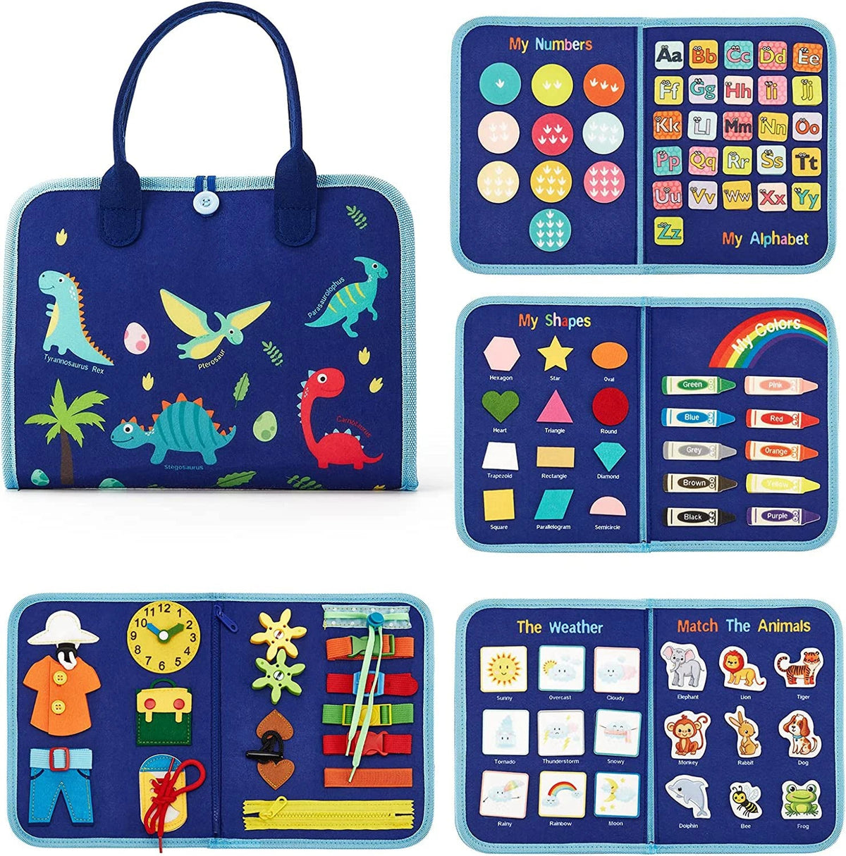 Montessori Felt Busy Board for Toddlers, Ages 1+
