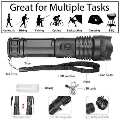 90000 Lumens Xhp50.2 Most Potent Flashlight