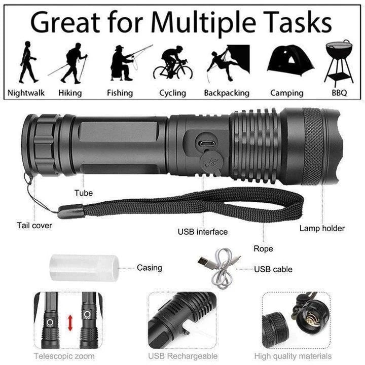 90000 Lumens Xhp50.2 Most Potent Flashlight