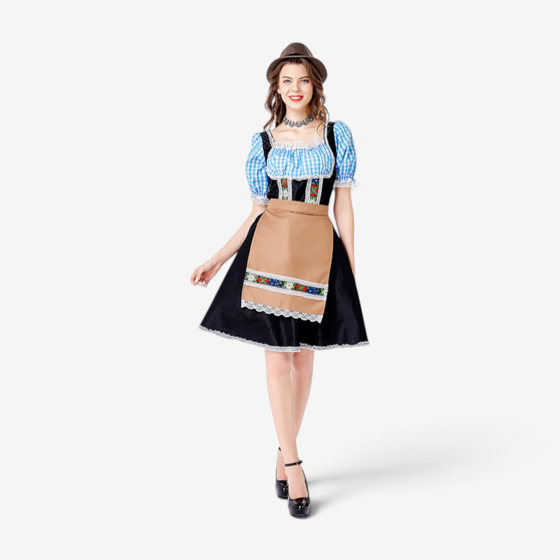 Dirndl d’Oktoberfest pour femmes avec tablier brodé