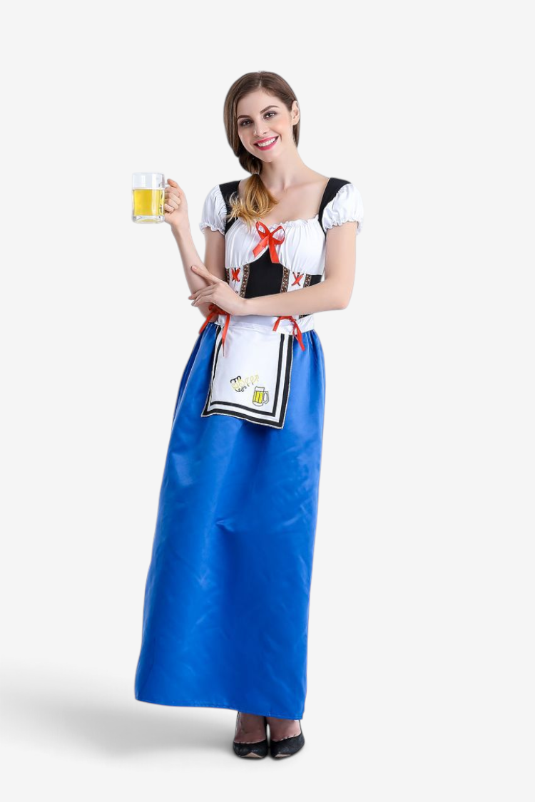 Costume d’Oktoberfest pour femmes avec corset et manches trompette
