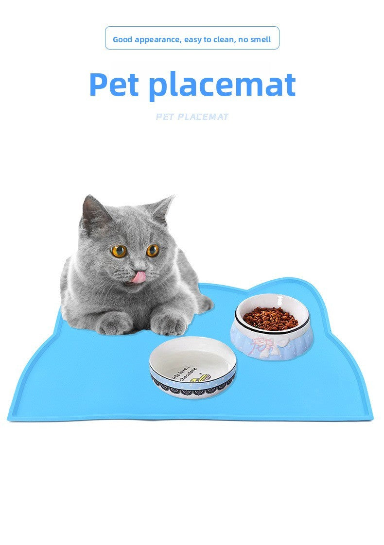 Silikonmatte für Futter- und Wassernäpfe für Katzen mit erhöhtem Rand