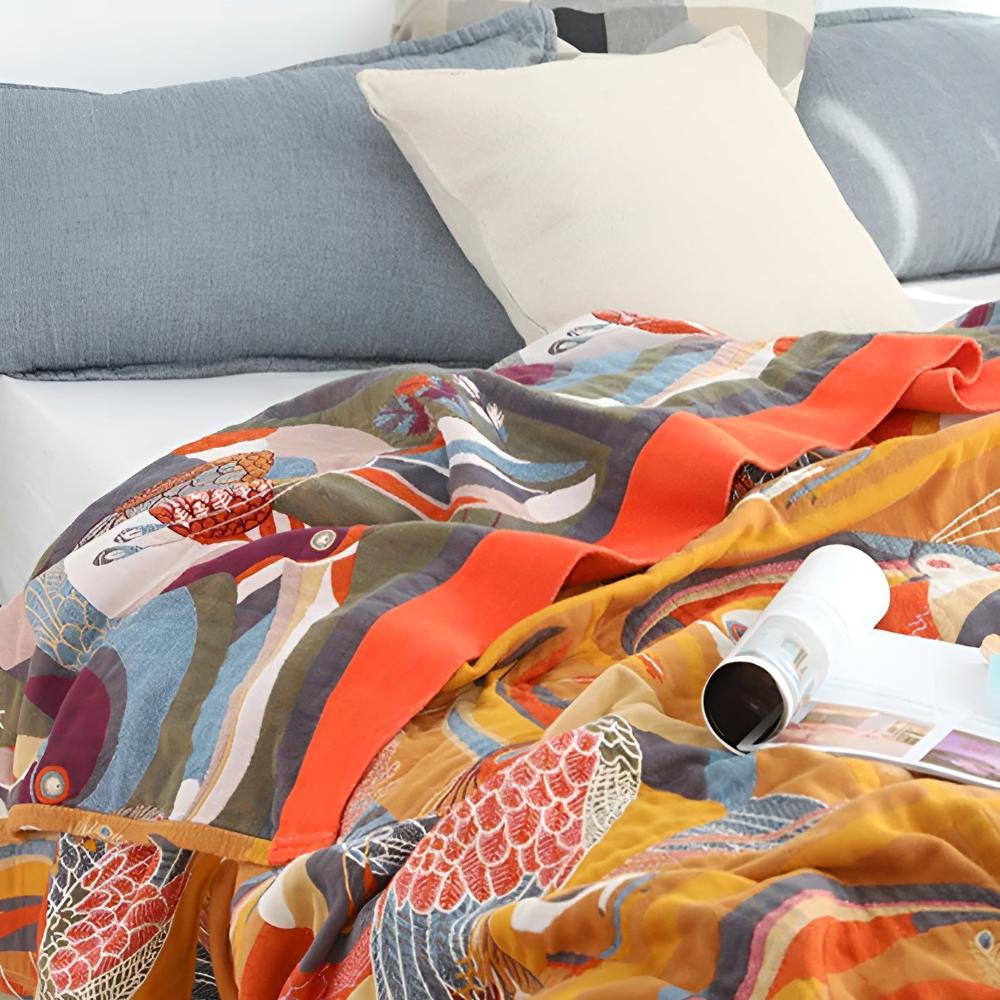 Toucan Bird Cotton Throw Blanket for Home Decor and Cozy Living