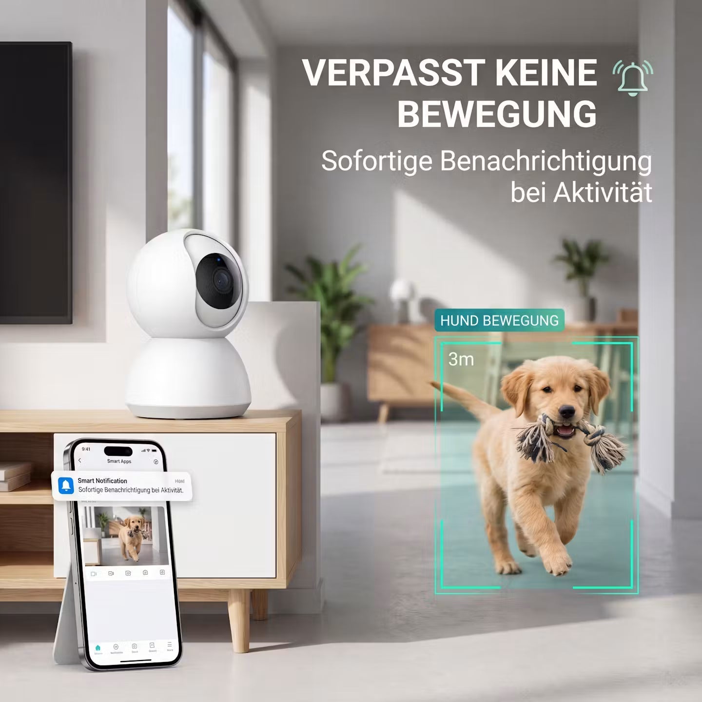 Slimme wifi-huisdiercamera - nachtzicht, bewegingsdetectie en bediening via app