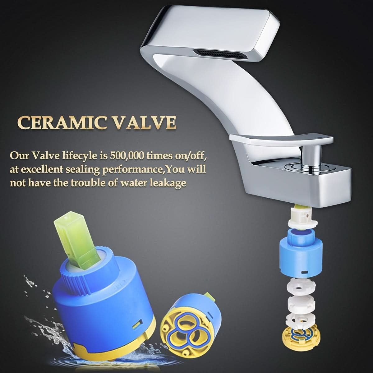 Waterfall Bathroom Faucet – CascadeLux Modern Basin Tap