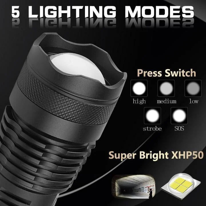 90000 Lumens Xhp50.2 Most Potent Flashlight