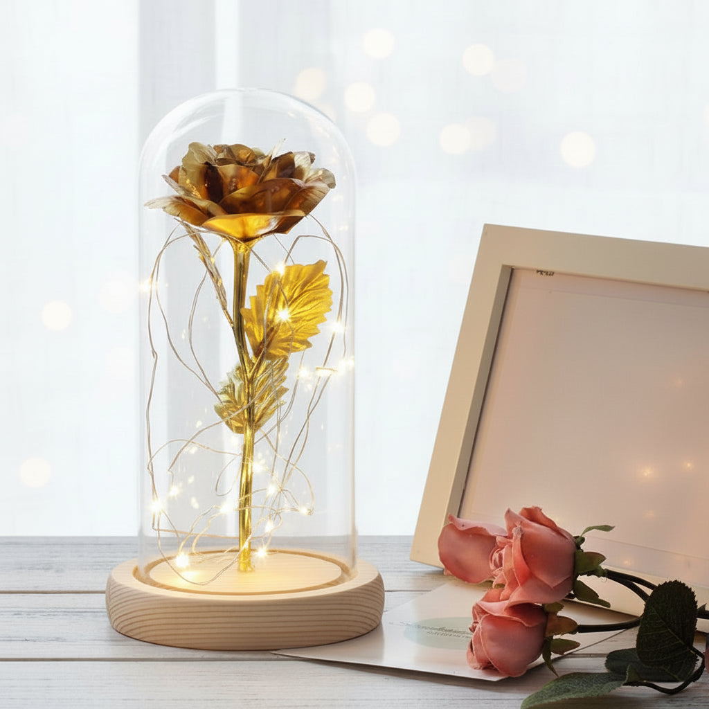 Eternal Rose Enclosed Flower Glass Refined Gift