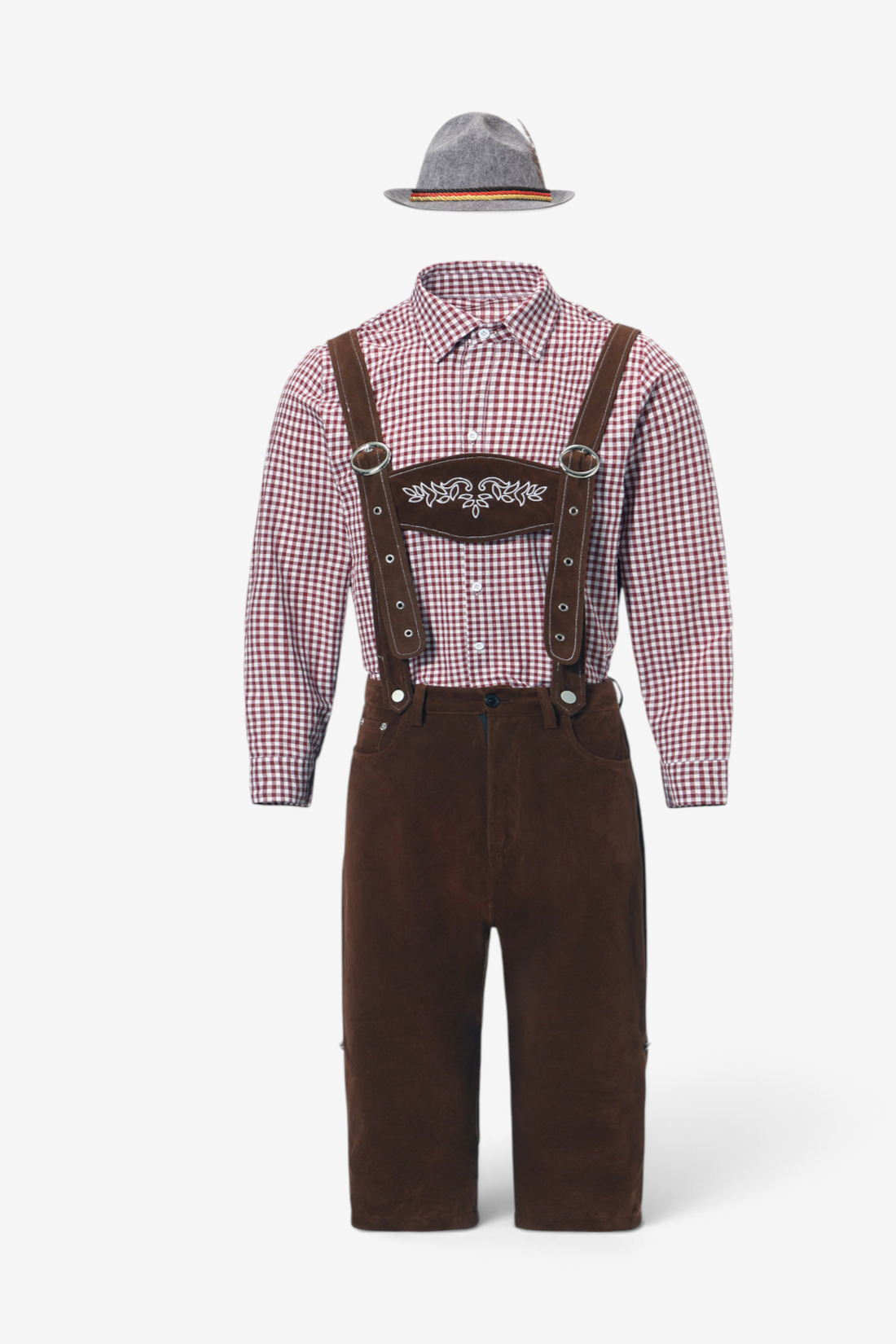 Pantalon traditionnel mi-long pour hommes avec bretelles réglables