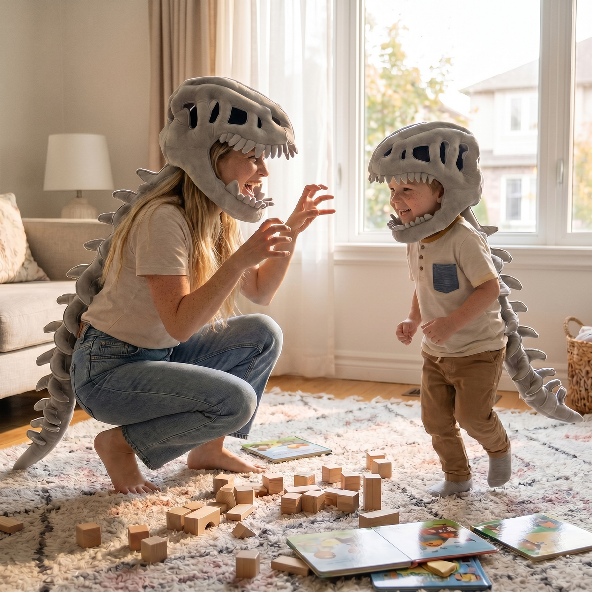 Kids' Plush Dinosaur Onesie Costume