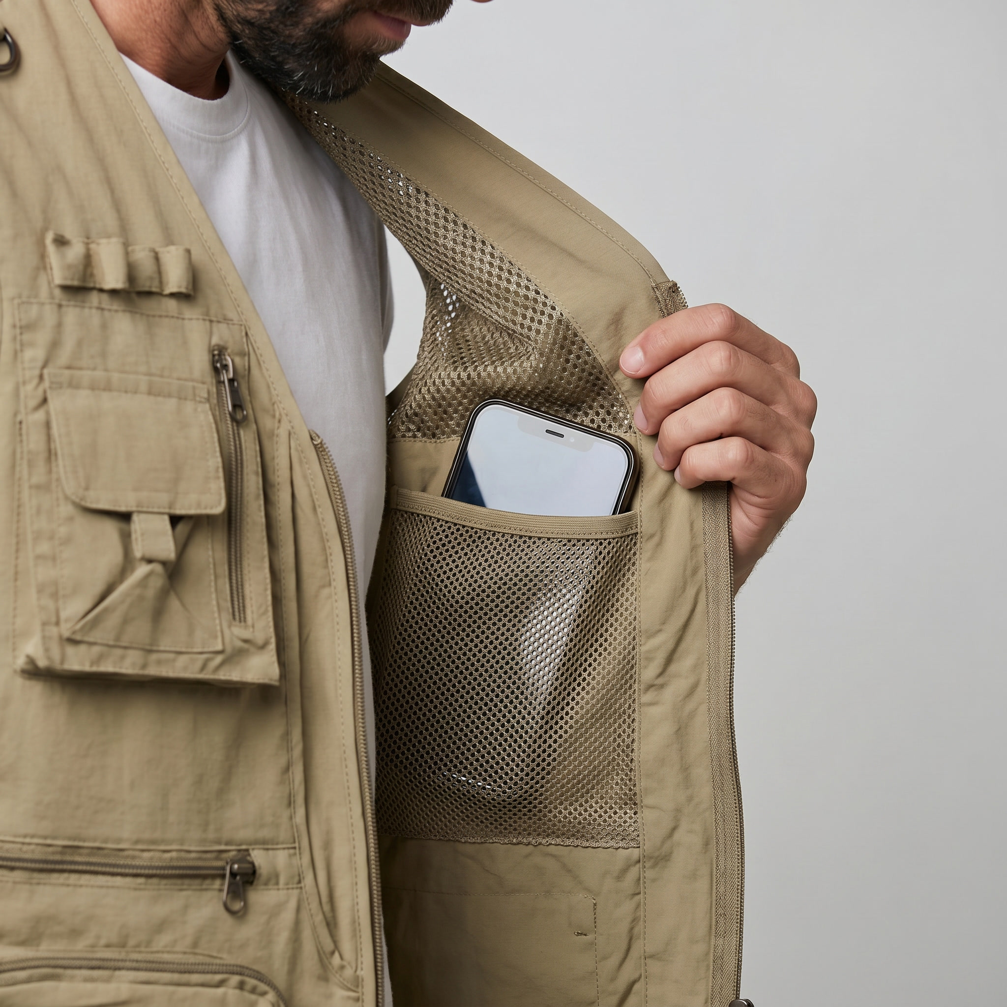 Breathable Utility Vest – Lightweight Multi-Pocket Mesh Outdoor Vest