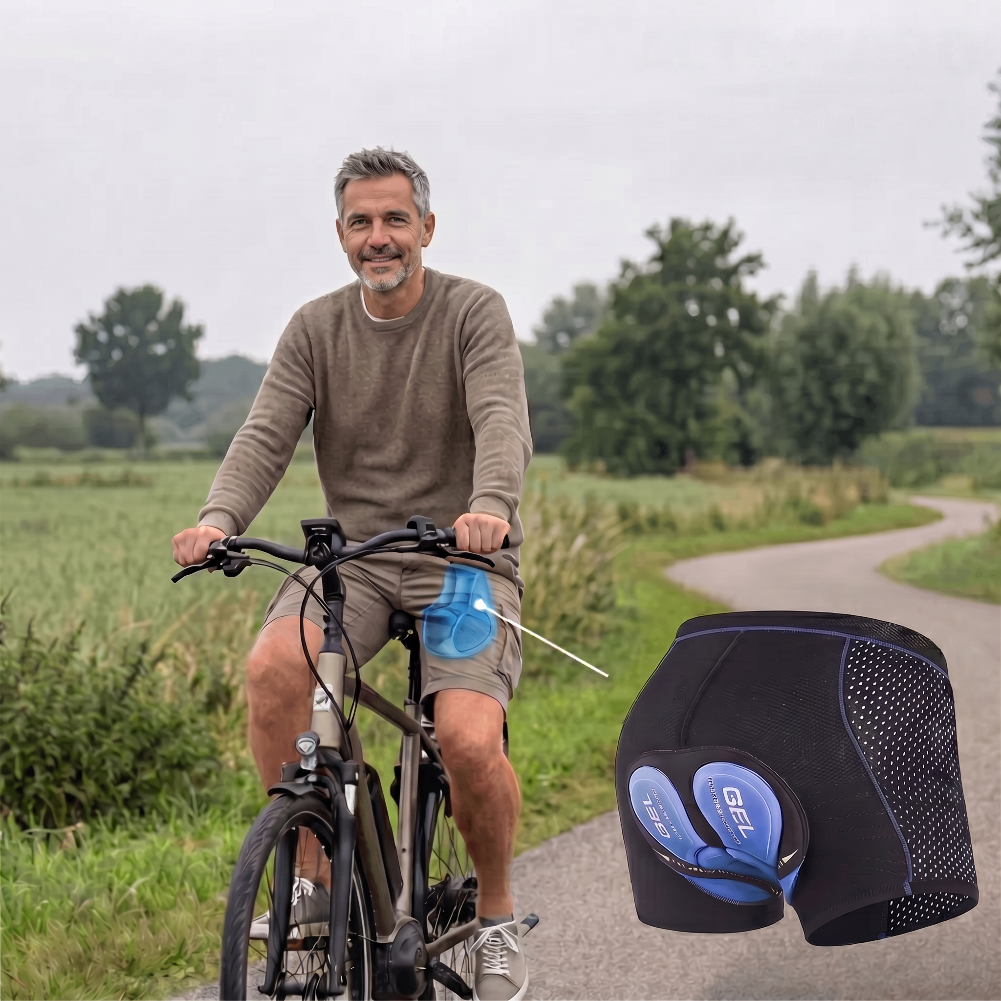 Men’s Padded Cycling Undershorts – 5D Gel Pad Breathable Cycling Underwear