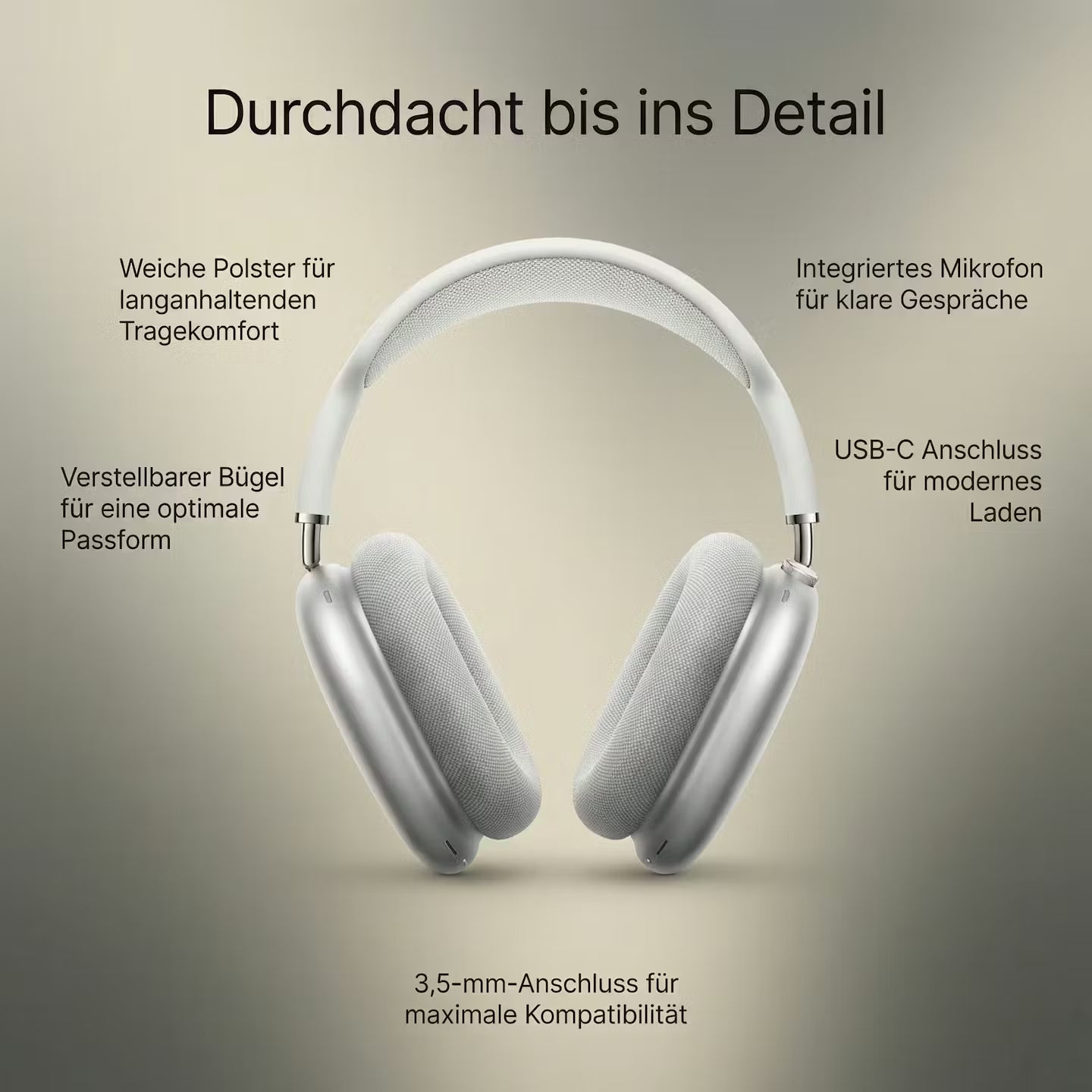 Wireless Over - Ear Bluetooth Headphones - Cushioned Rechargeable Headset