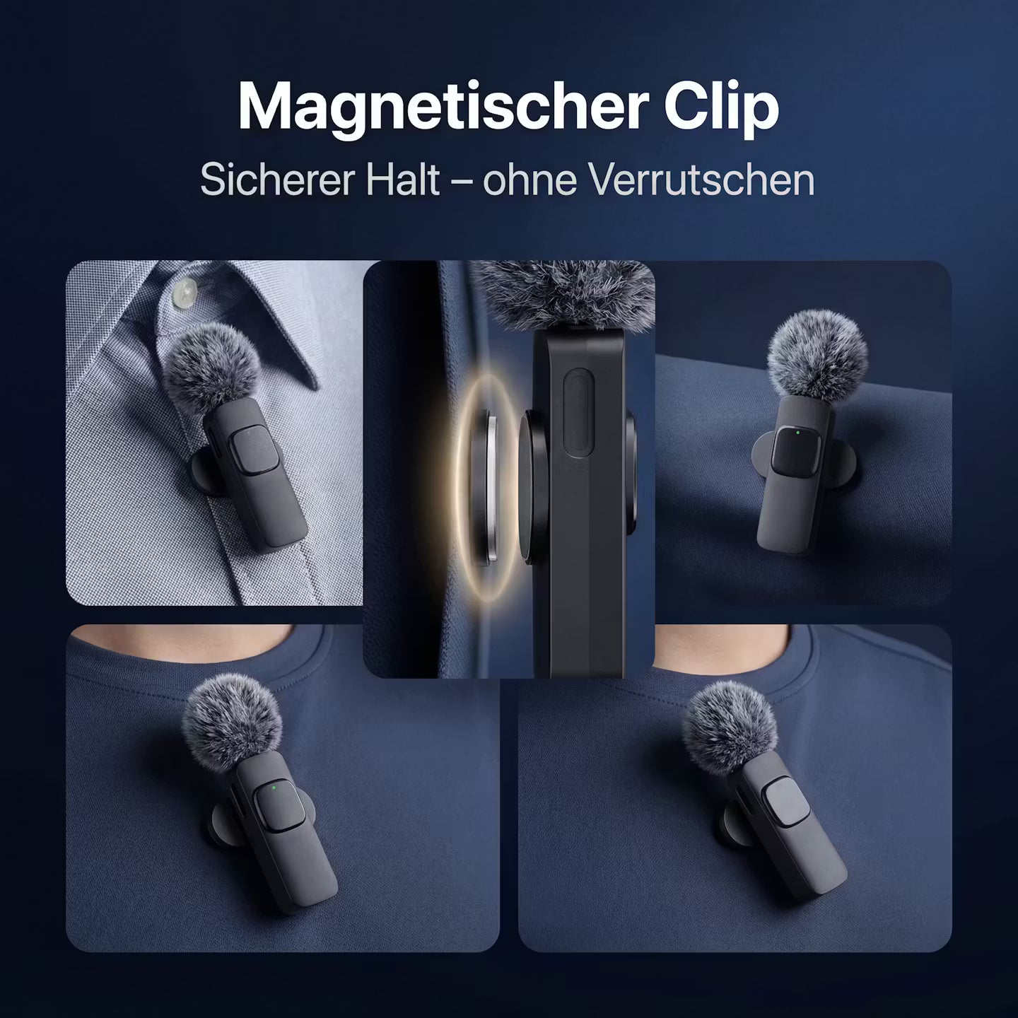 Draadloze clip-on-lavaliermicrofoon - ruisonderdrukkende minimicrofoon voor smartphones en laptops