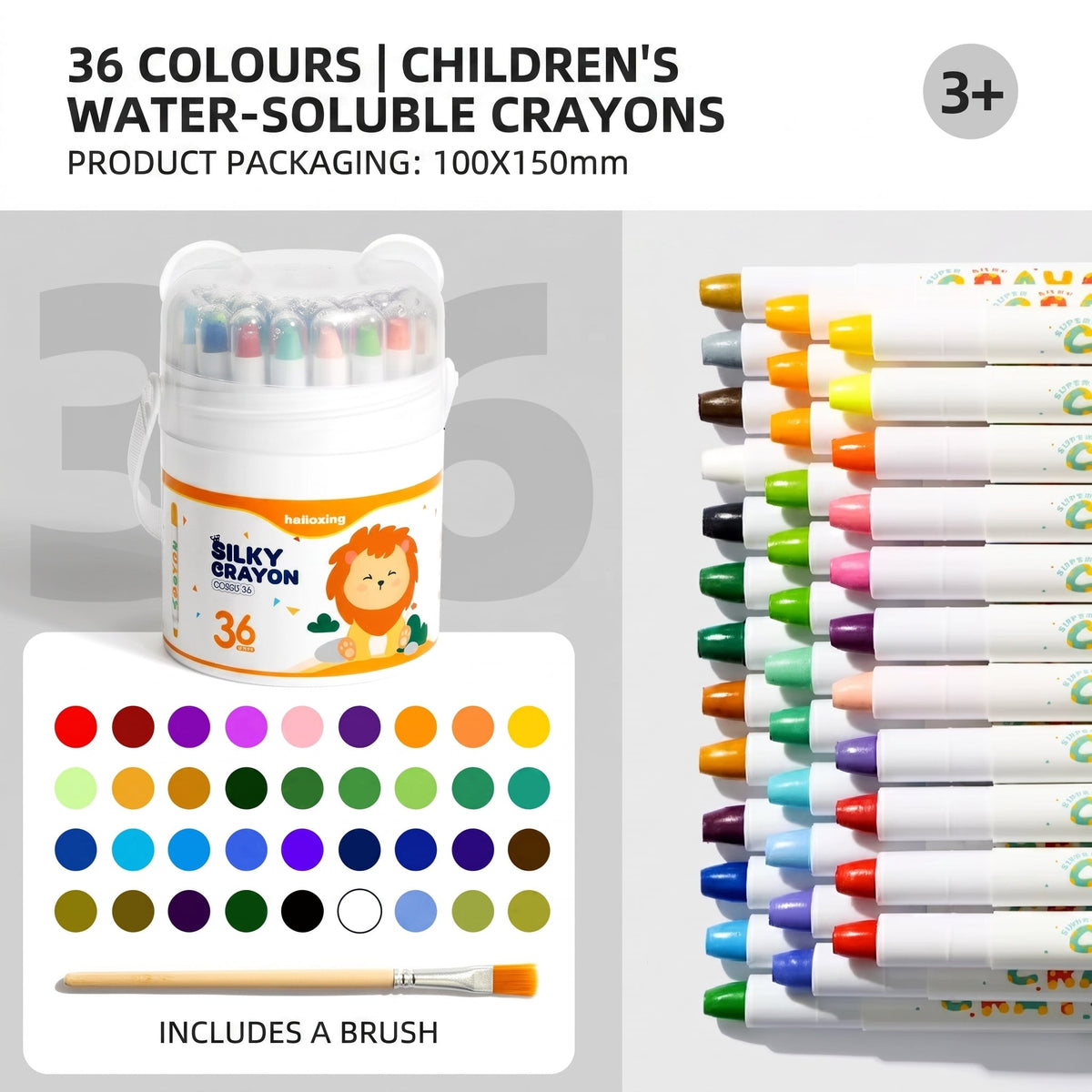 Kids' Washable Twist-Up Crayons with Storage Bucket