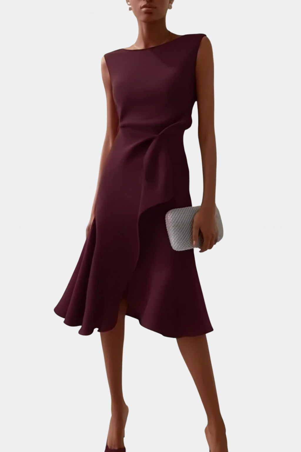 Sheila™ | Draped Asymmetric Midi Gown