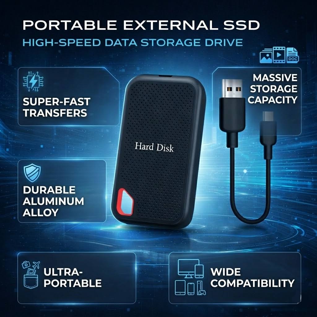 Portable External SSD – High-Speed Data Storage Drive