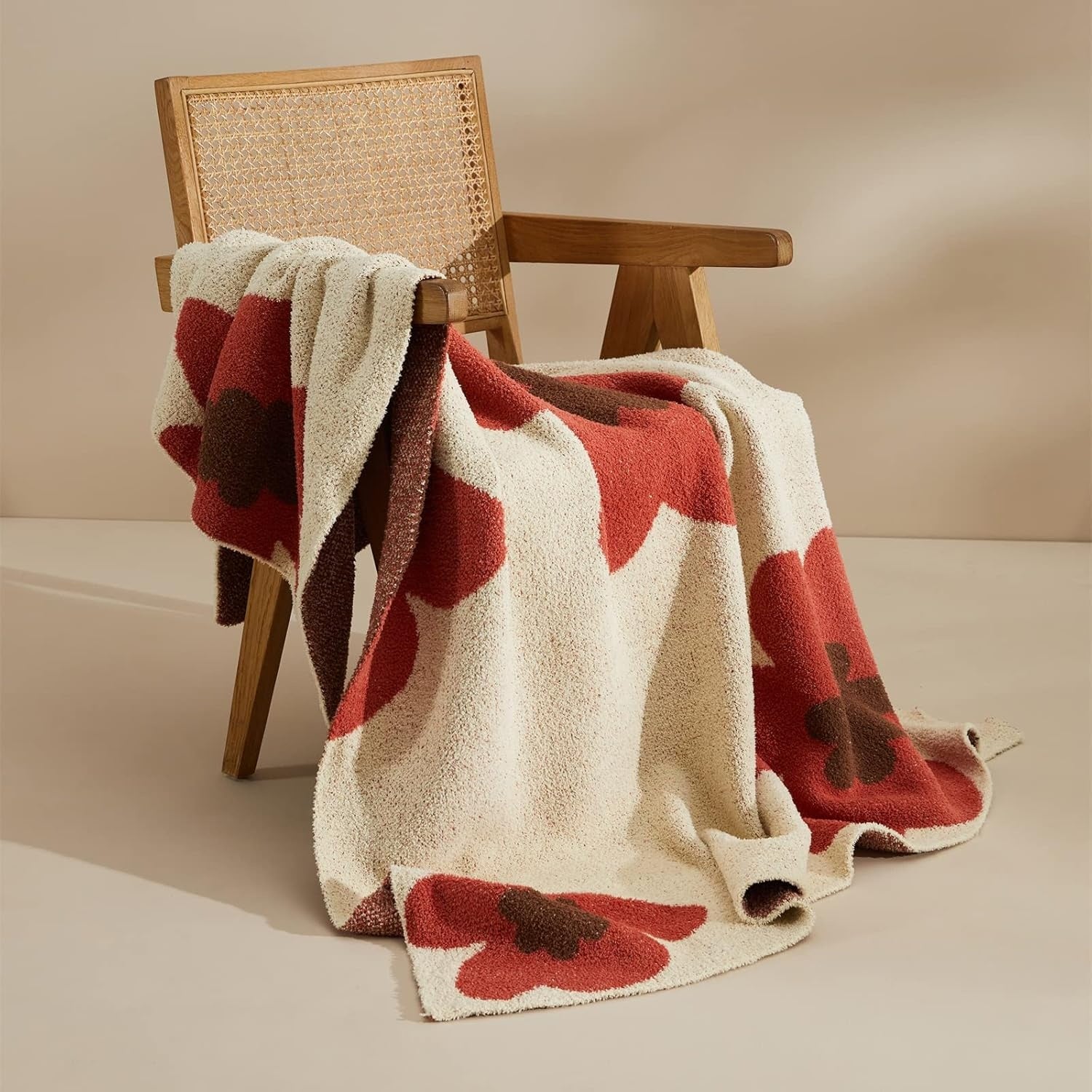 Floral Knit Blanket | Cozy Aurora Bloom Throw for Home Decor