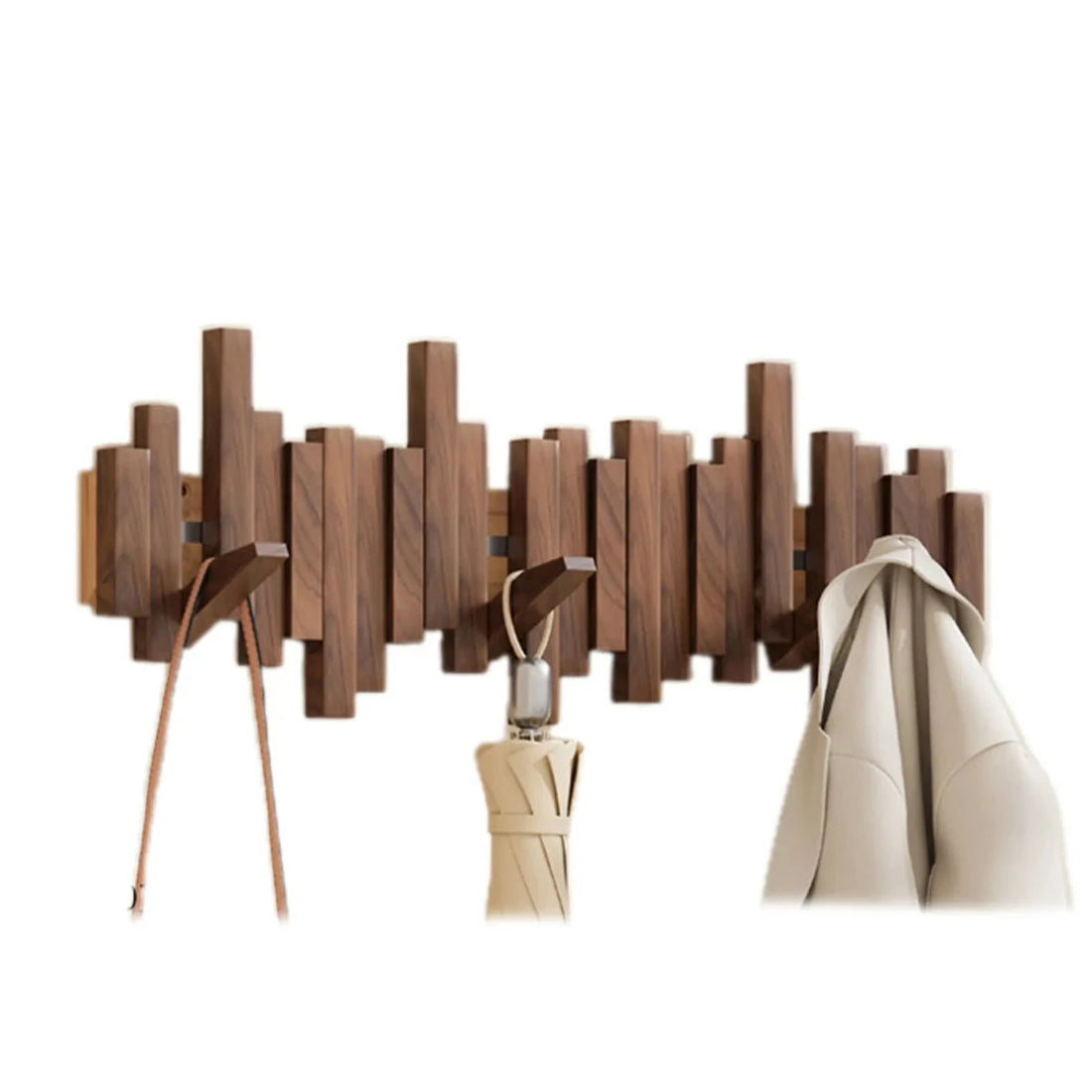 Piano Wood Wall Coat Rack | Refined Nordic Hanging Storage