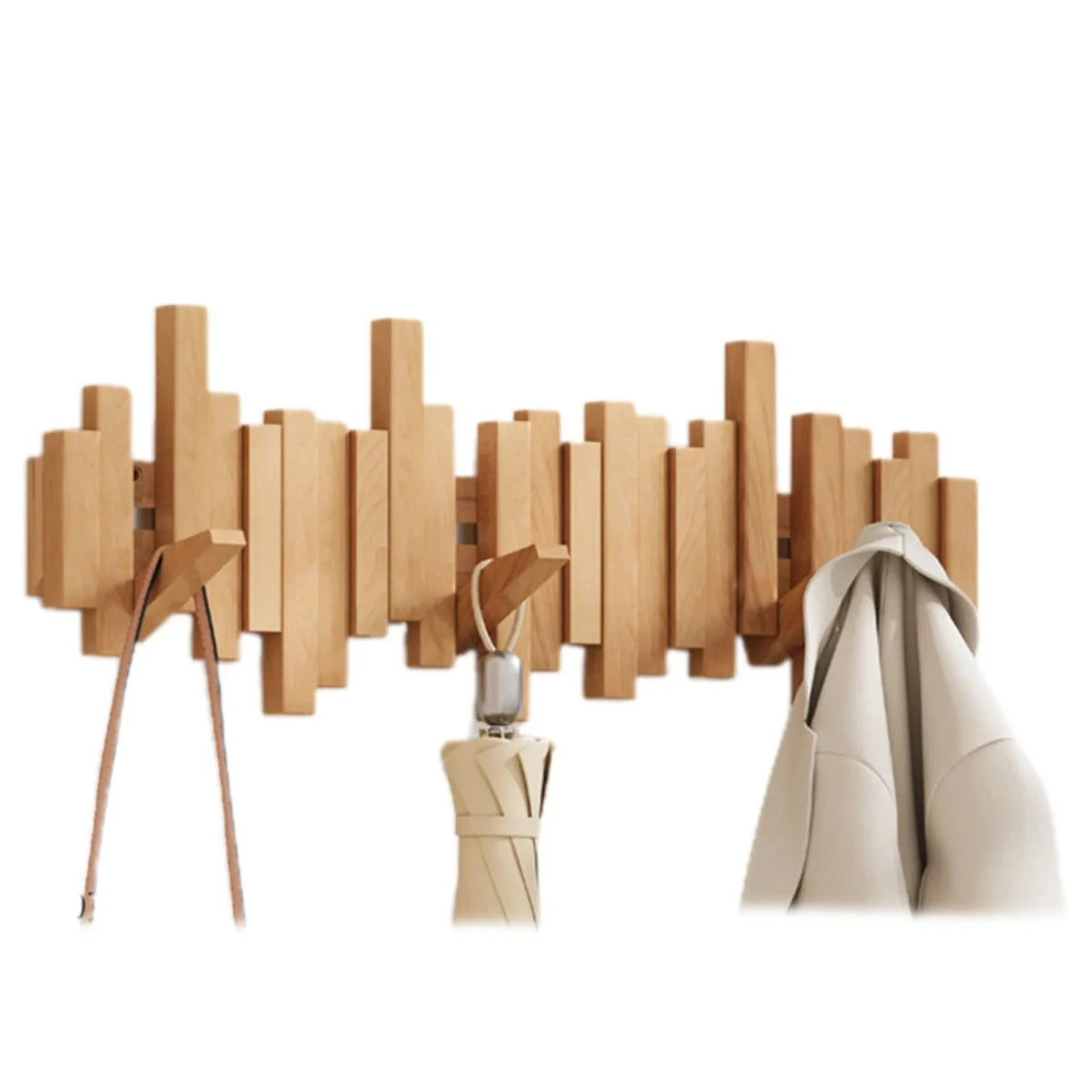 Piano Wood Wall Coat Rack | Refined Nordic Hanging Storage