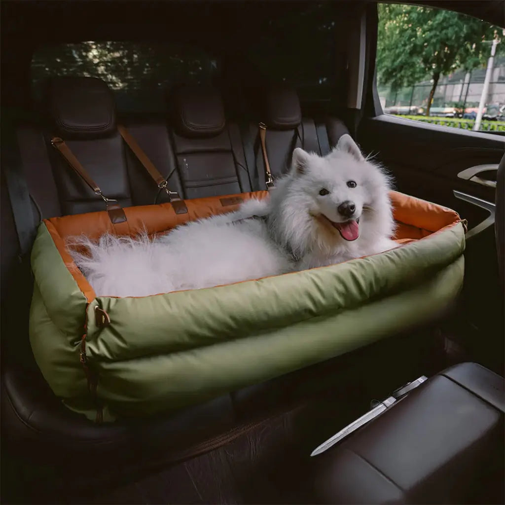 2 - in - 1 Autositz und Reisebett für Hunde mit Sicherheitsleine