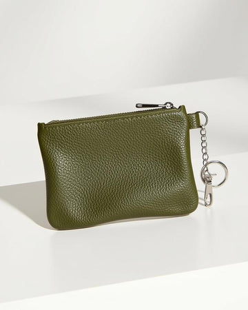 Leather Mini Wallet Keychain