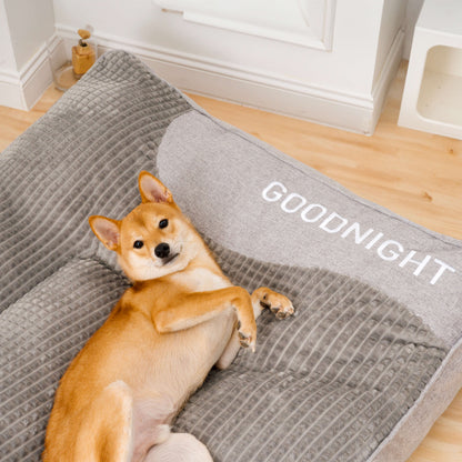 Dog Bed Orthopedic Memory Foam with Raised Headrest Support