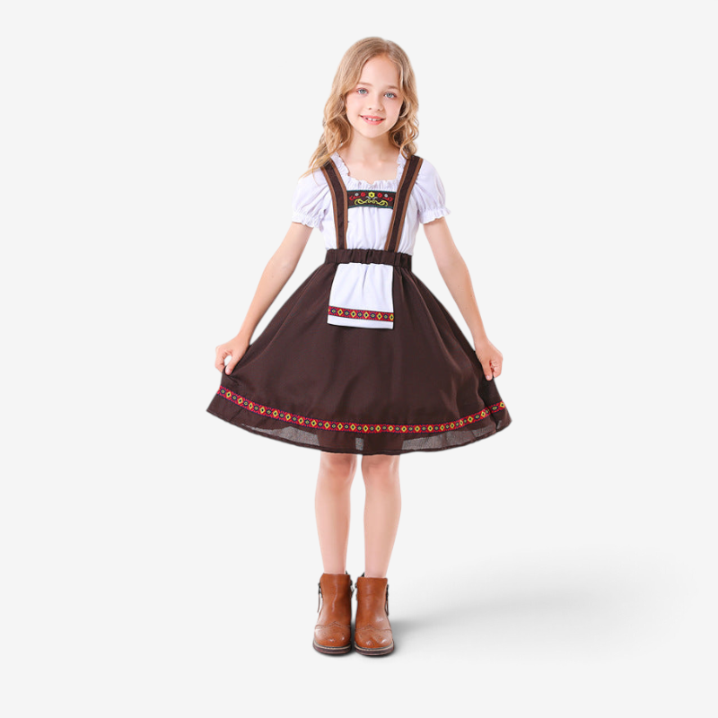 Dirndlkleid für Mädchen mit Schürze und Stickerei