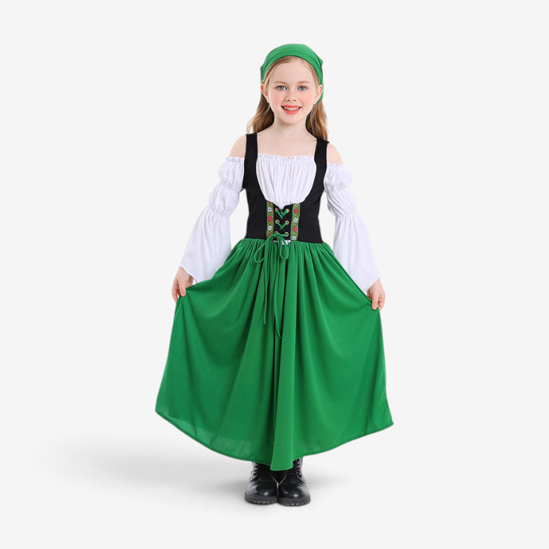 Costume de style médiéval pour filles avec corset
