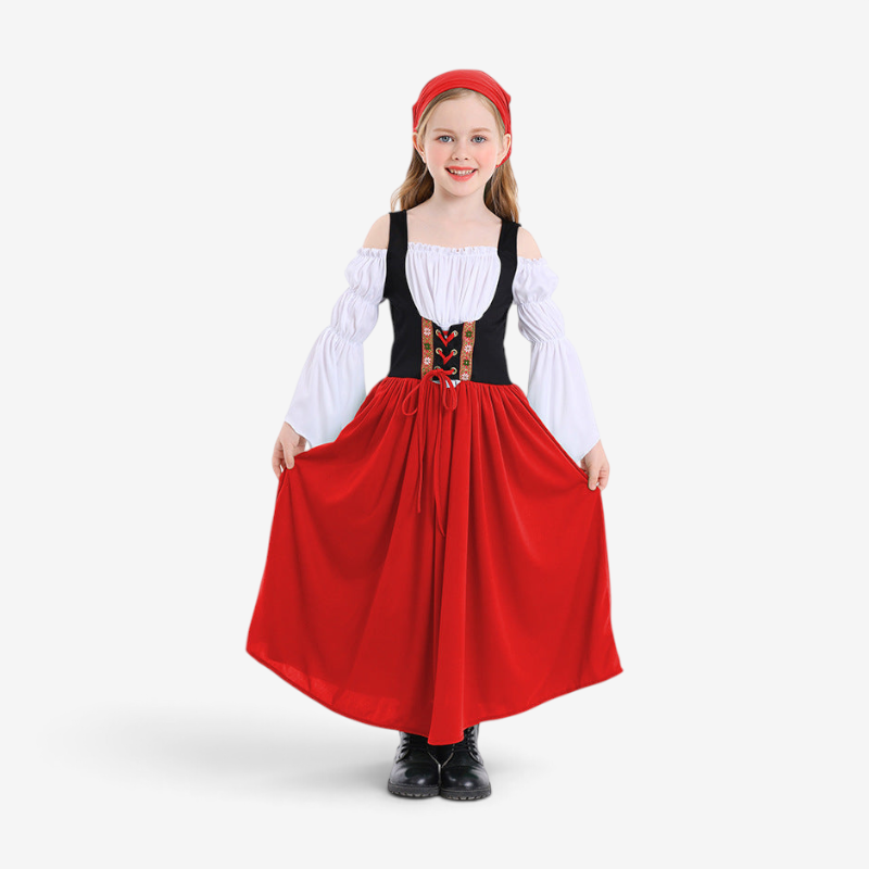 Costume de style médiéval pour filles avec corset