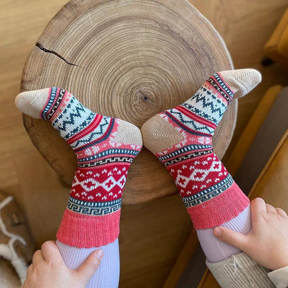 Nordic Winter Socks | Scandinavian Pattern Wool Blend